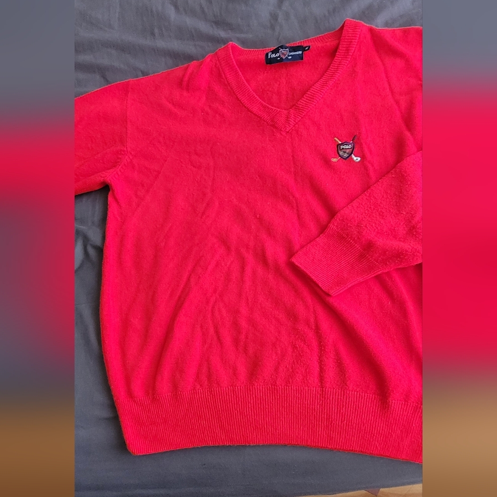 Polo Red V-Neck Sweater